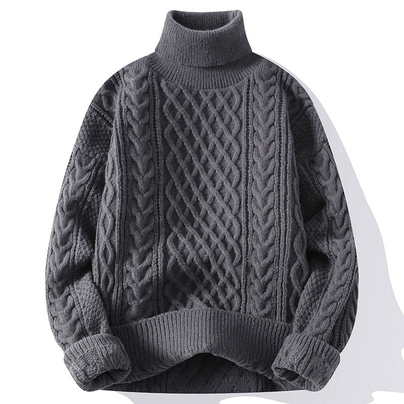 Andrew Pull Homme à Col Roulé – Maille Épaisse Chaude avec Style Classique et Confort Durable