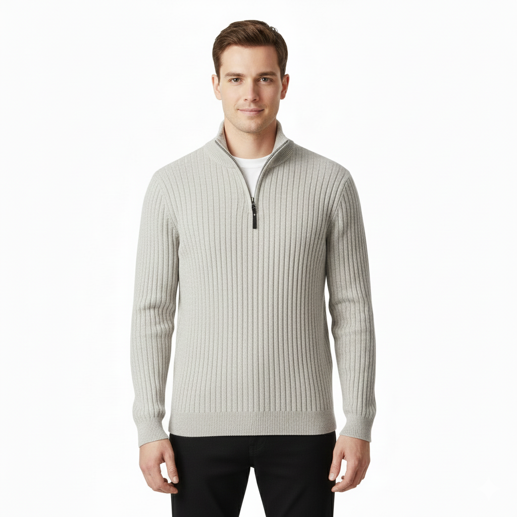 Arjay Pull Demi-Zip Homme – Sweat à Col Haut avec Manches Côtelées & Style Polyvalent