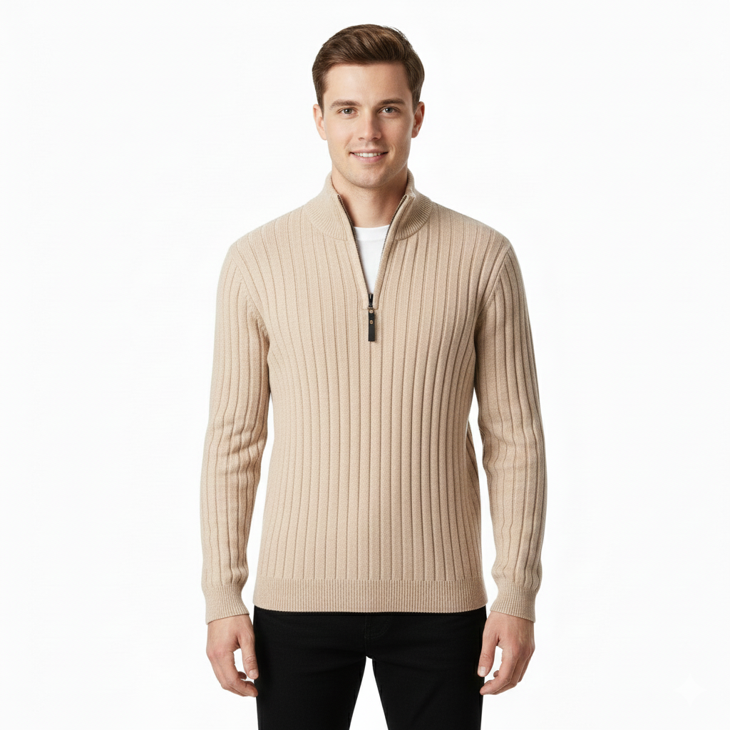 Arjay Pull Demi-Zip Homme – Sweat à Col Haut avec Manches Côtelées & Style Polyvalent