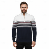 Perry Pull Homme Demi-Zip – Tricot Slim Fit Élégant avec Poignets Côtelés pour l’Hiver