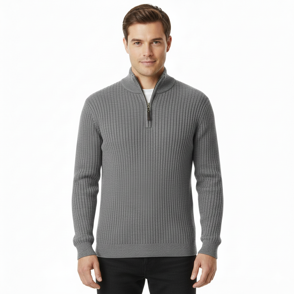 Arjay Pull Demi-Zip Homme – Sweat à Col Haut avec Manches Côtelées & Style Polyvalent