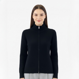 Raelyn Gilet Femme Zippé Élégant – Coupe Ample & Finitions Côtelées Automne/Hiver