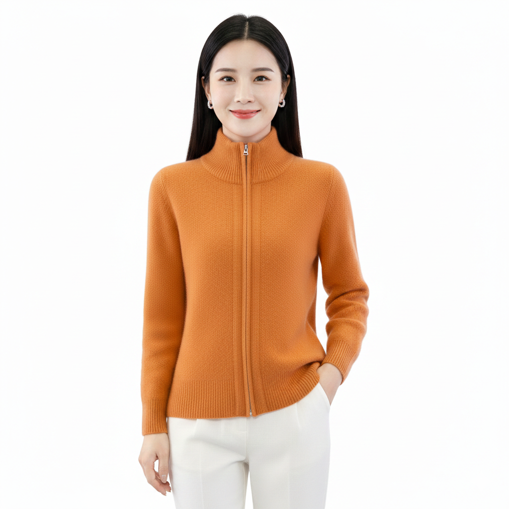 Raelyn Gilet Femme Zippé Élégant – Coupe Ample & Finitions Côtelées Automne/Hiver