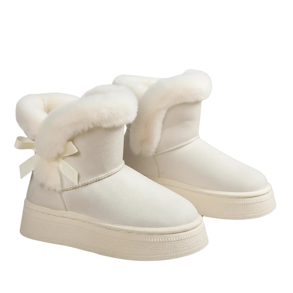 Remi Bottes d’Hiver Femme Doublées – Semelle Épaisse & Détail Nœud Élégant