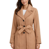 Remy Manteau Long Femme – Coupe Structurée, Ceinture Ajustable & Style Élégant