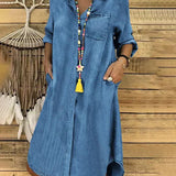 Morgane Robe Chemise en Jean Femme – Coupe flatteuse & confort léger