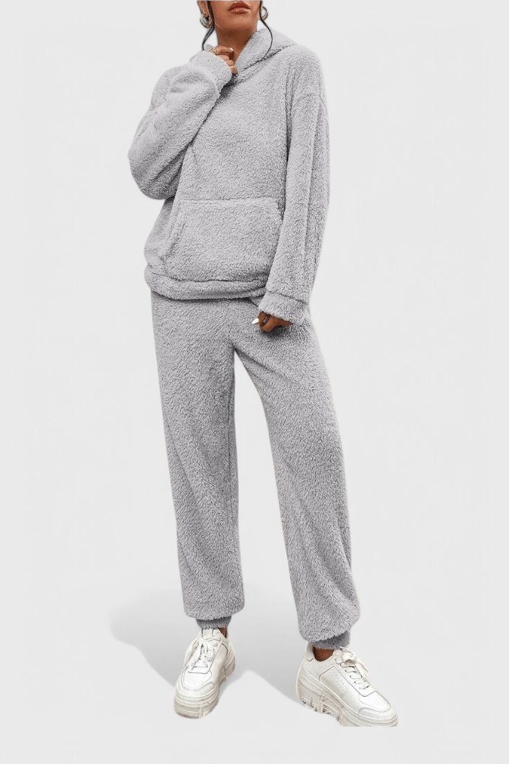 Lucienne - Ensemble sweat à capuche en peluche & pantalon