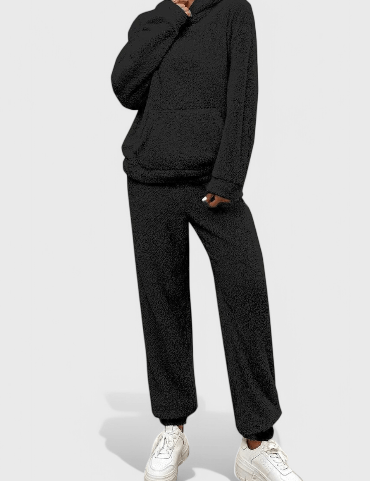Lucienne - Ensemble sweat à capuche en peluche & pantalon