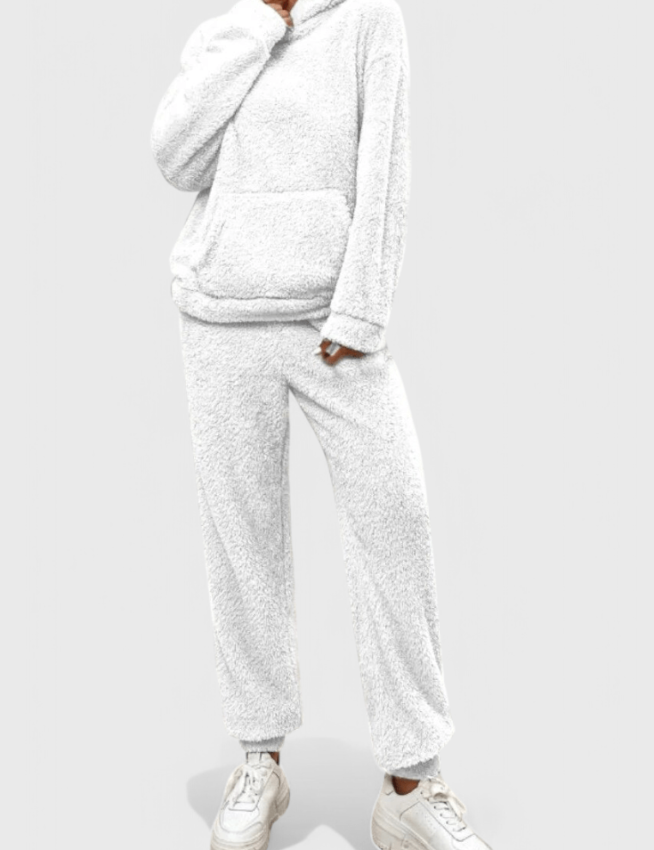 Lucienne - Ensemble sweat à capuche en peluche & pantalon