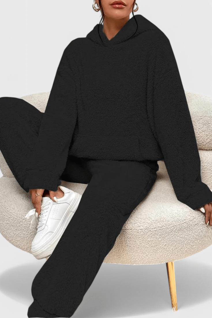 Lucienne - Ensemble sweat à capuche en peluche & pantalon