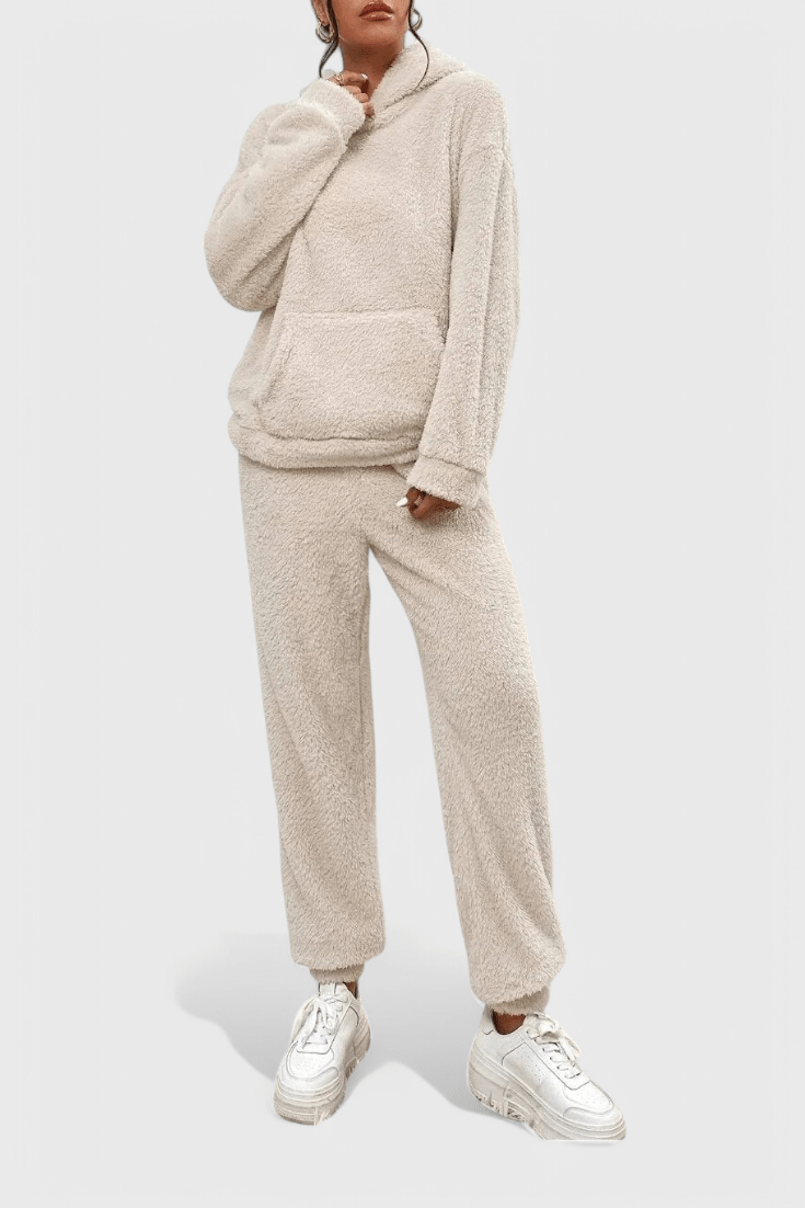 Lucienne - Ensemble sweat à capuche en peluche & pantalon