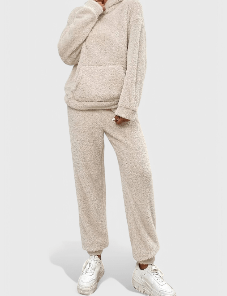 Lucienne - Ensemble sweat à capuche en peluche & pantalon