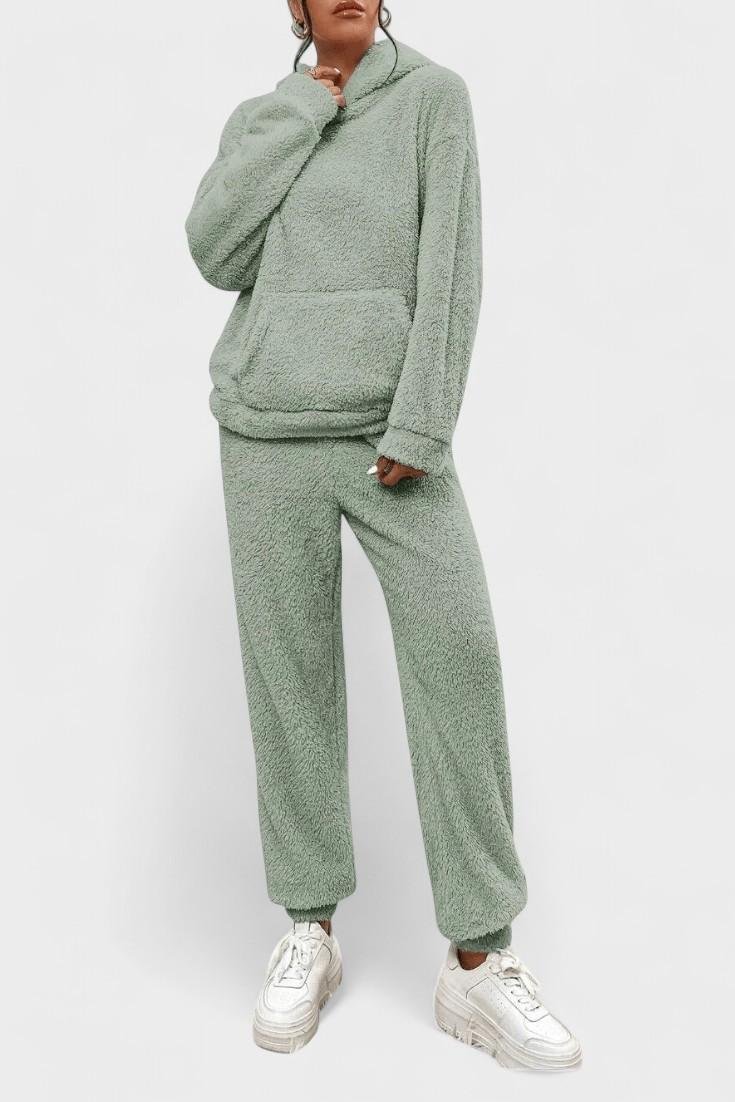 Lucienne - Ensemble sweat à capuche en peluche & pantalon