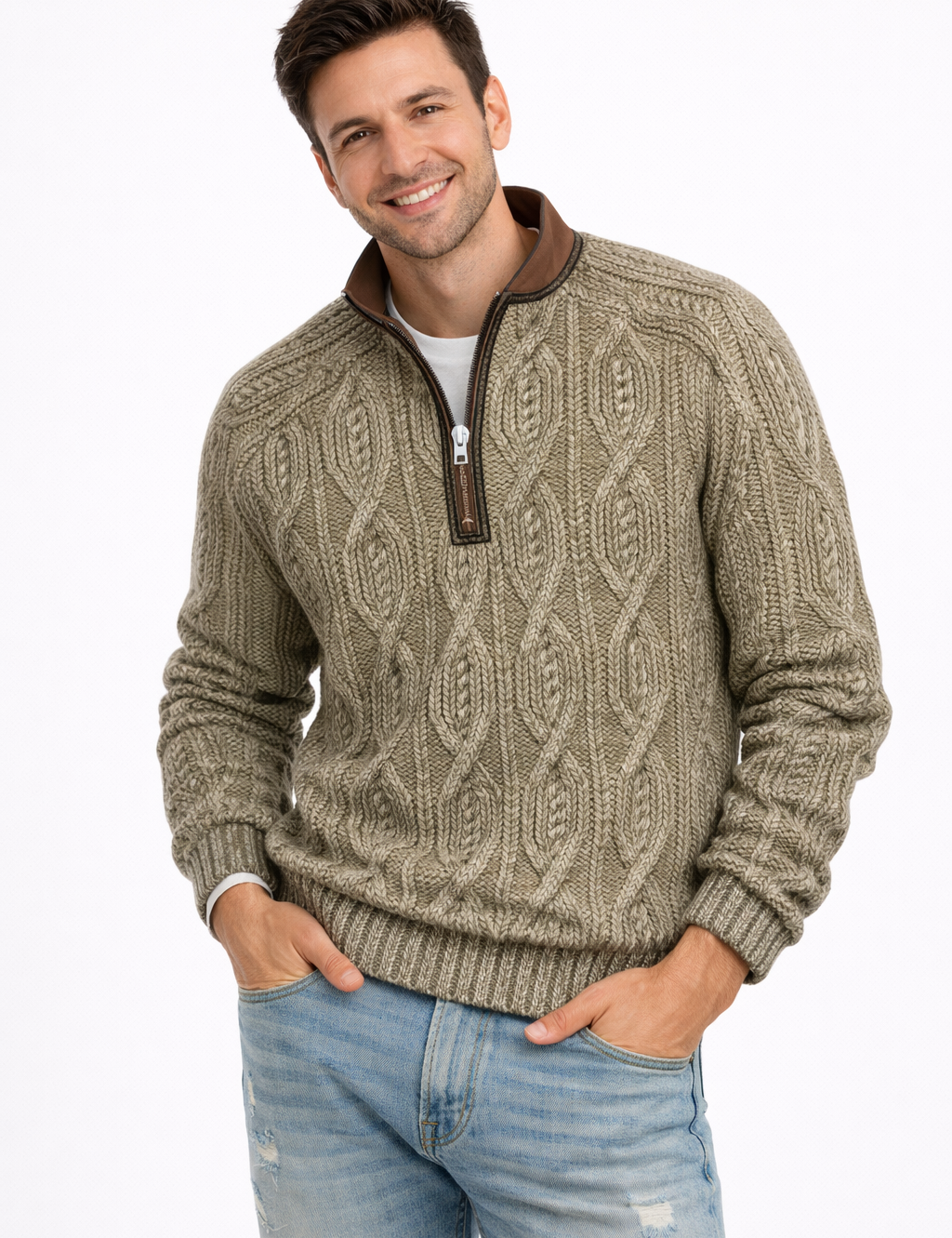 Ryder Sweat Homme Demi-Zip Imprimé – Coupe Moderne & Style Urbain Printemps/Automne