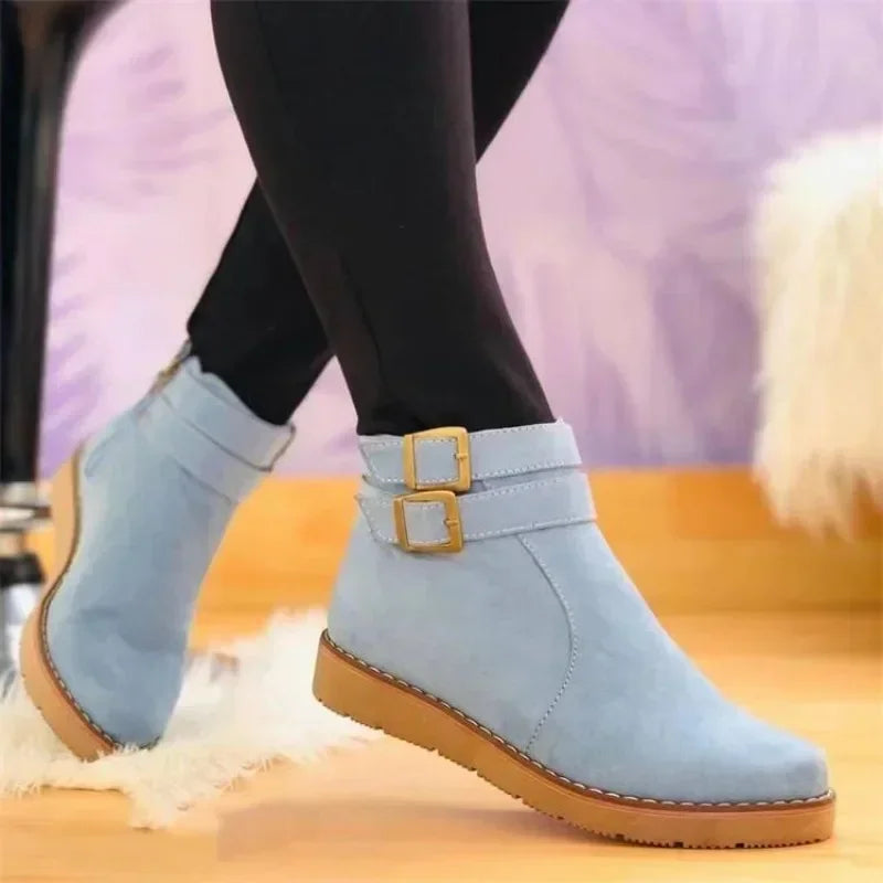 Leilani Bottes Femme Plateforme – Confort Quotidien avec Semelle Rembourrée & Zip Latéral Élégant