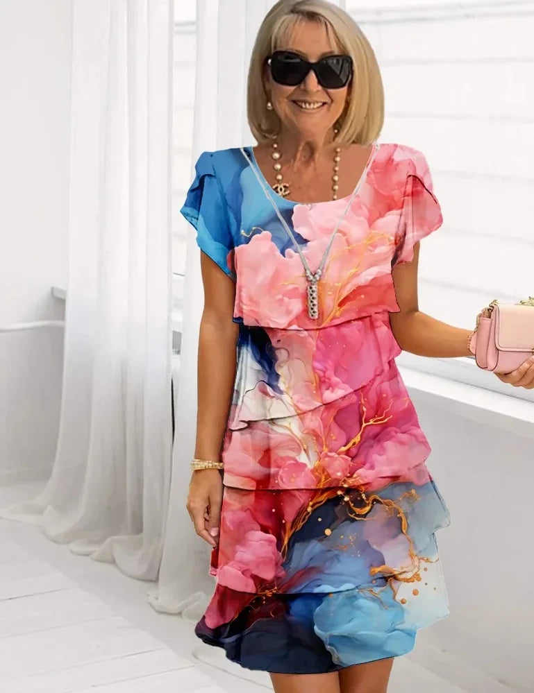 Adèle – Robe élégance fluide à volants