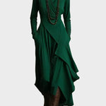 Teresa - robe maxi asymétrique en maille à col roulé, autre vue