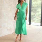 Denise Robe Plissée Femme – Élégance Intemporelle & Texture Sophistiquée, Plusieurs Couleurs