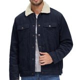 Legan Veste Trucker Homme en Velours Côtelé – Doublure Sherpa, Chaleur & Style Casual