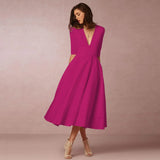 Ivoire Robe Midi Femme – Robe Cintrée en Coton avec Coupe Élégante