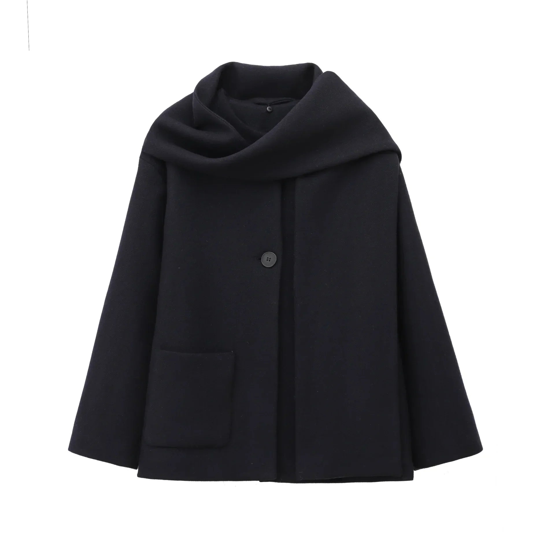 Maisie Manteau Femme Col Enveloppant – Coupe Droite Élégante & Chaleur Hivernale