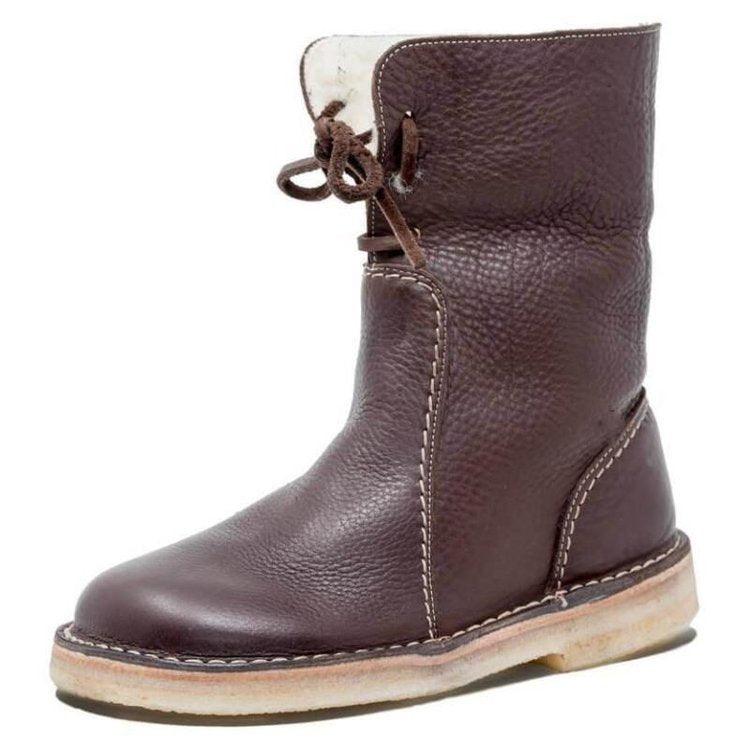 Emersyn Bottes Chauffantes Femme – Cuir Imperméable avec Doublure en Laine & Confort Hivernal