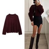 Milas Pull d’Hiver Doux Femme – Coupe Décontractée avec Col Rond & Chaleur Légère