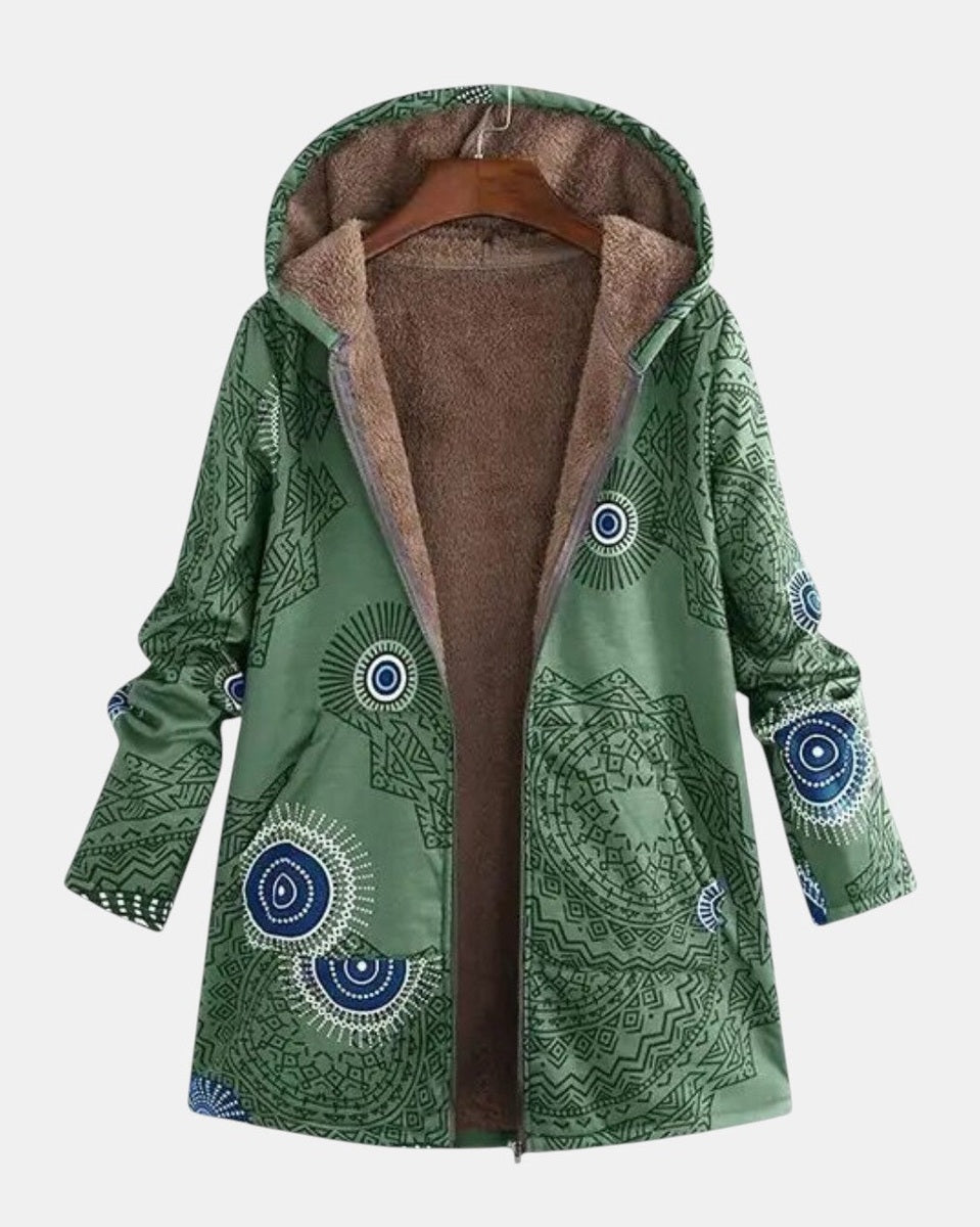 Sage - Veste Sherpa avec motif tribal - vue détaillée