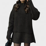 Alberte - Ensemble pull en maille long & jupe