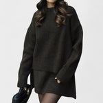 Alberte - Ensemble pull en maille long & jupe