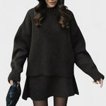 Alberte - Ensemble pull en maille long & jupe