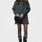 Alberte - Ensemble pull en maille long & jupe