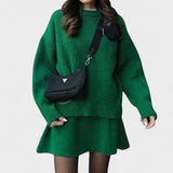 Alberte - Ensemble pull en maille long & jupe