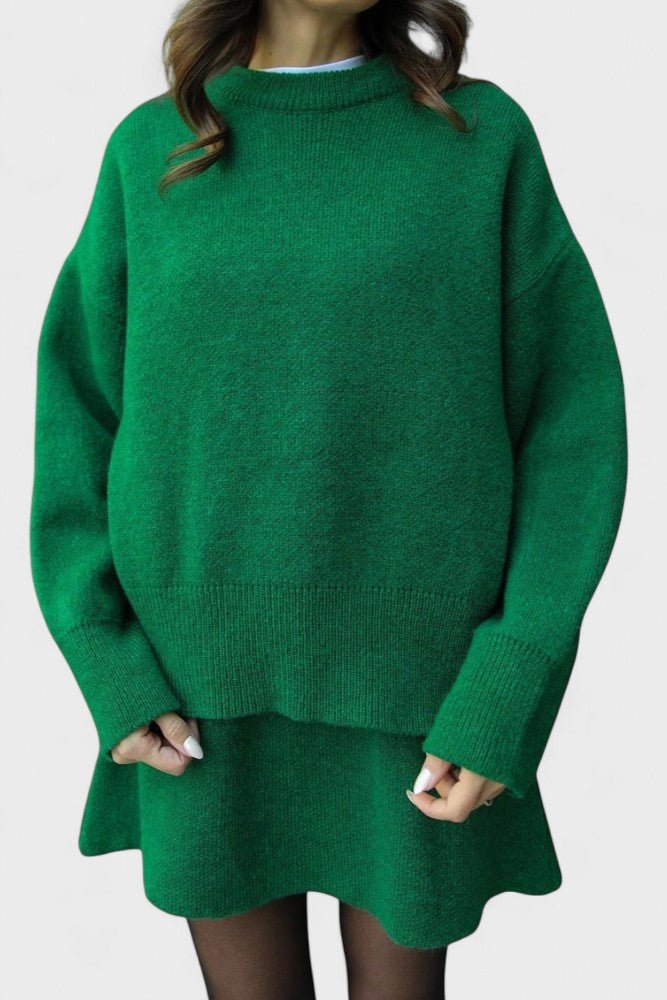 Alberte - Ensemble pull en maille long & jupe