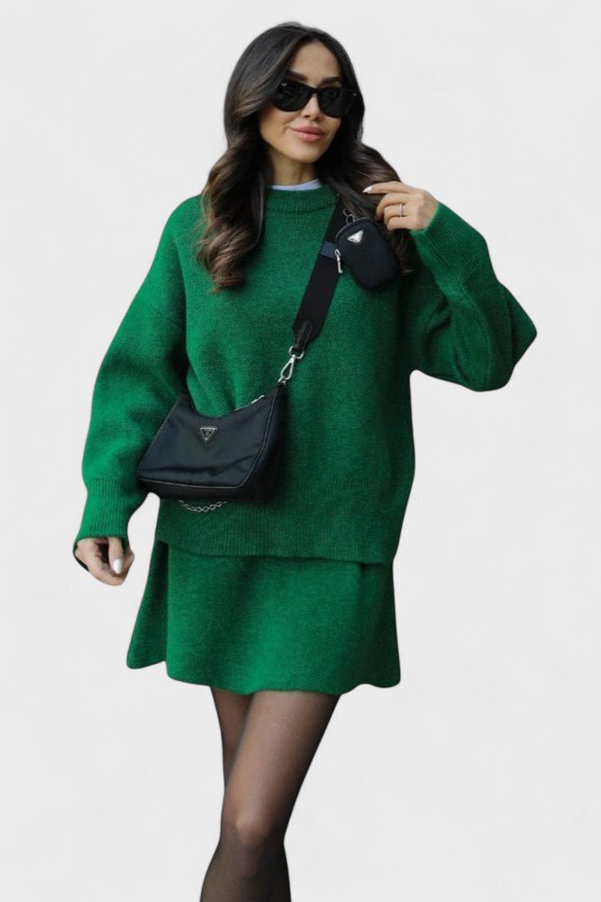 Alberte - Ensemble pull en maille long & jupe