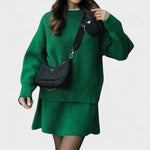 Alberte - Ensemble pull en maille long & jupe