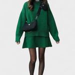 Alberte - Ensemble pull en maille long & jupe
