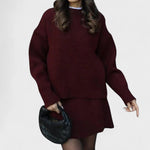 Alberte - Ensemble pull en maille long & jupe