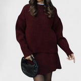 Alberte - Ensemble pull en maille long & jupe