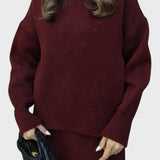 Alberte - Ensemble pull en maille long & jupe