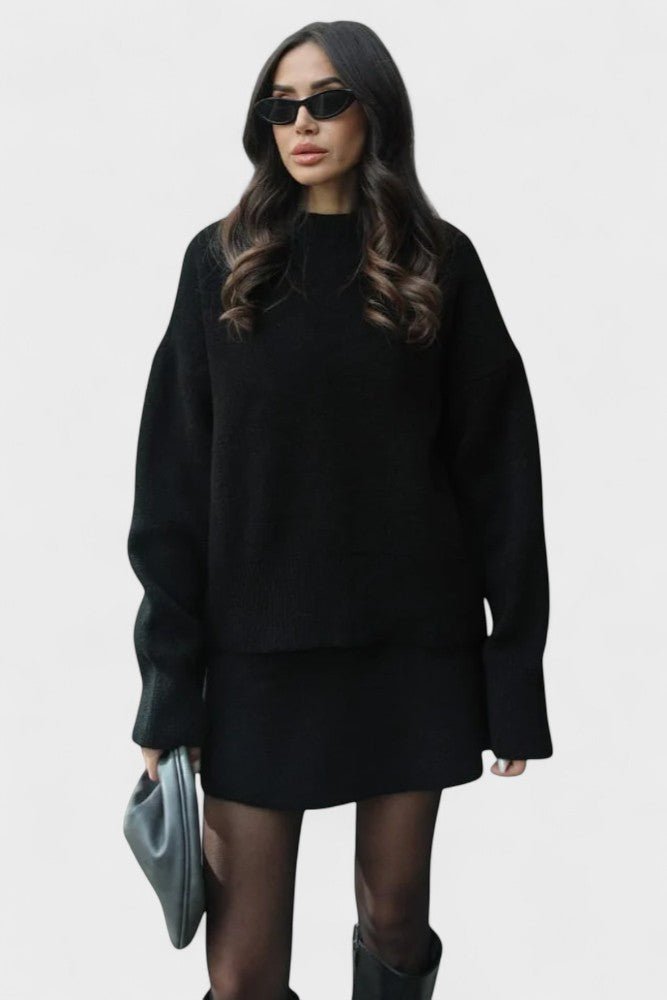 Alberte - Ensemble pull en maille long & jupe