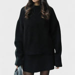 Alberte - Ensemble pull en maille long & jupe