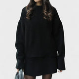 Alberte - Ensemble pull en maille long & jupe