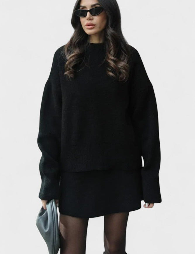 Alberte - Ensemble pull en maille long & jupe