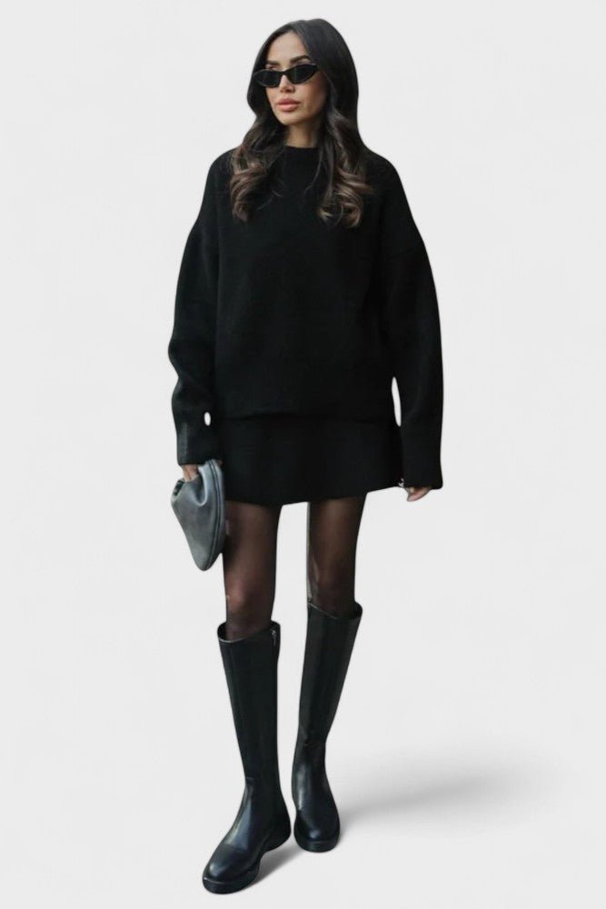 Alberte - Ensemble pull en maille long & jupe
