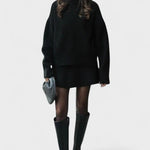 Alberte - Ensemble pull en maille long & jupe