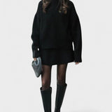 Alberte - Ensemble pull en maille long & jupe