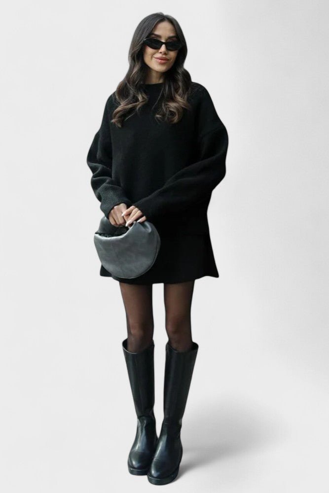 Alberte - Ensemble pull en maille long & jupe