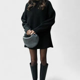 Alberte - Ensemble pull en maille long & jupe