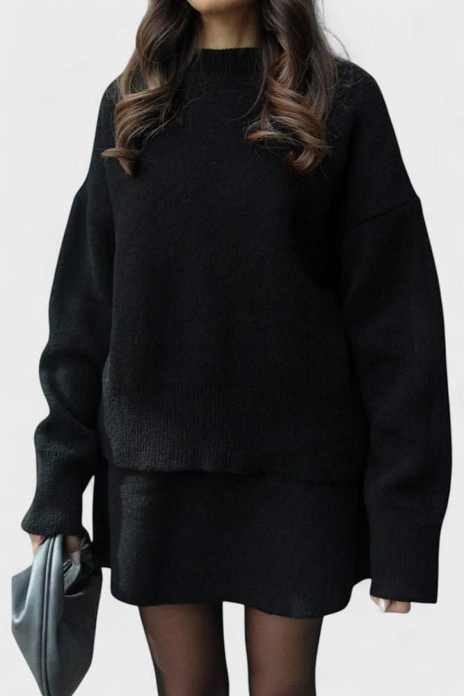 Alberte - Ensemble pull en maille long & jupe